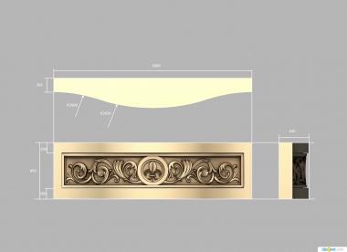 Symmetrycal onlays (Detail of a balcony with a thickening in the center, NKS_1258) 3D models for cnc